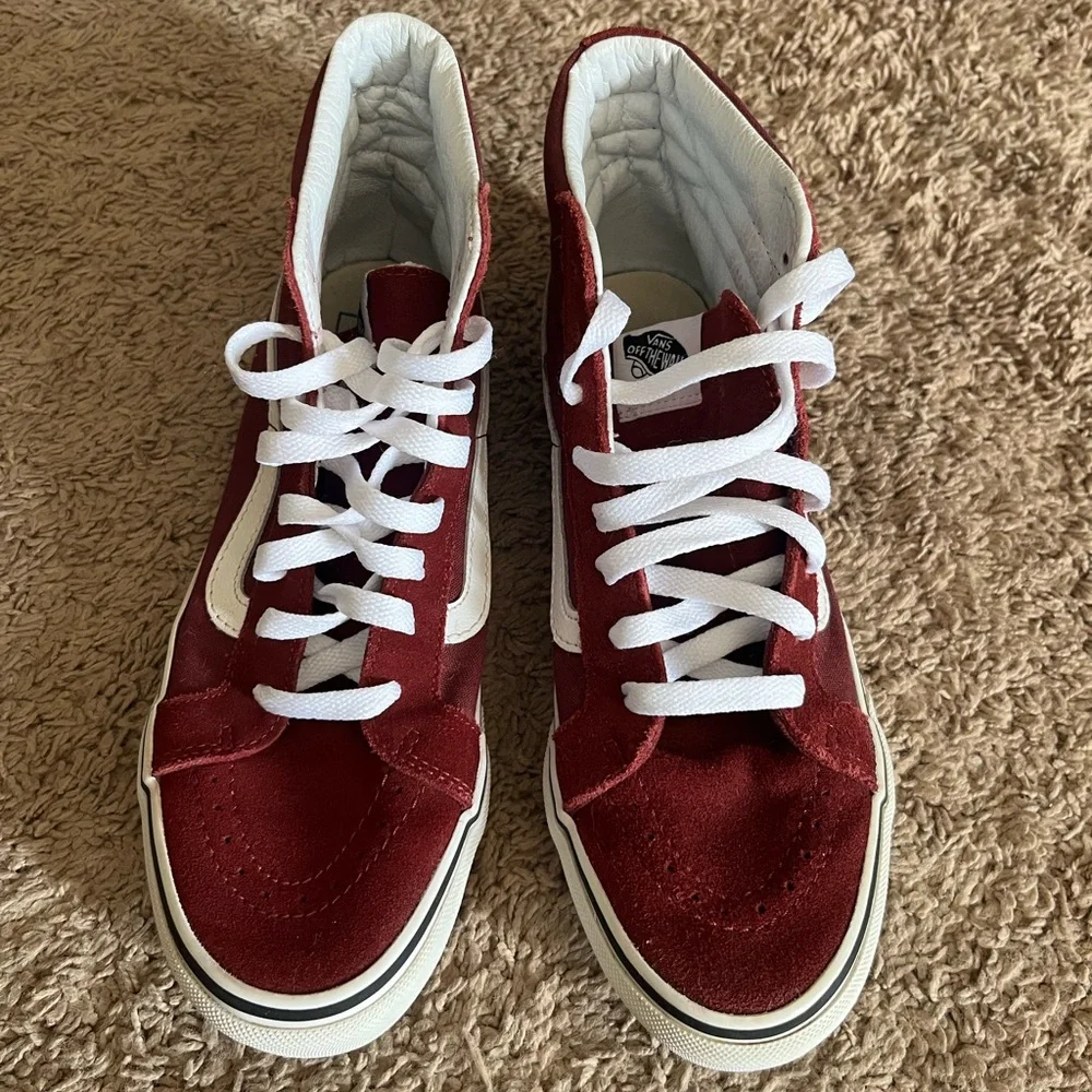Vans Red Suede High-Top Sneakers - Picture 3 of 8
